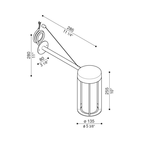 Sieninis lauko šviestuvas LULA UP BRACKET 150 3000K 12W LL15304W3 dimeriuojamas Sieninis lauko šviestuvas LULA UP BRACKET 150 3000K 12W LL15304W3 dimeriuojamas