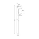 Pastatomas lauko šviestuvas KIT LULA UP POST H1500 3000K 12W LL15314K3 dimeriuojamas Pastatomas lauko šviestuvas KIT LULA UP POST H1500 3000K 12W LL15314K3 dimeriuojamas