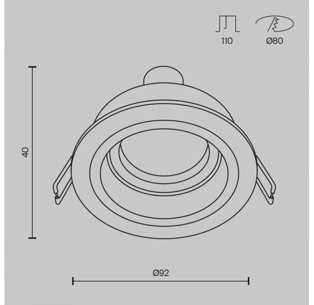 Įleidžiamas šviestuvas ATOM DL025-2-01B Įleidžiamas šviestuvas ATOM DL025-2-01B