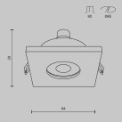 Įleidžiamas šviestuvas STARK DL083-01-GU10-SQ-S Įleidžiamas šviestuvas STARK DL083-01-GU10-SQ-S