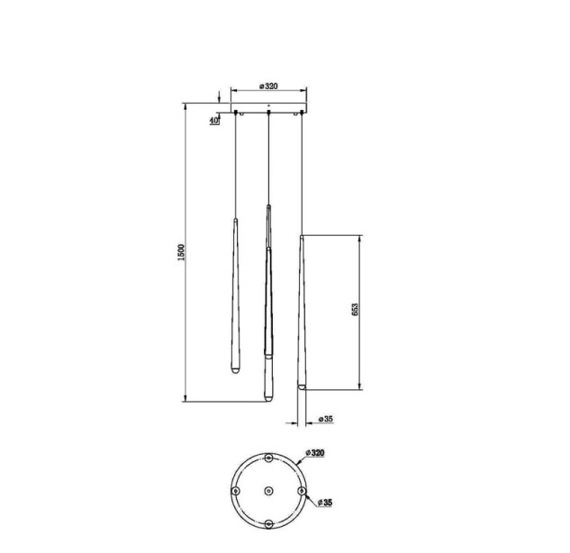 Pakabinamas šviestuvas CASCADE MOD132PL-L28BK2