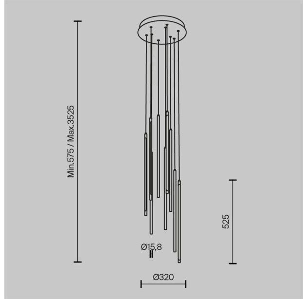 Pakabinamas šviestuvas LIGHT STICK 3000K 46W MOD236PL-L54B3K dimeriuojamas Pakabinamas šviestuvas LIGHT STICK 3000K 46W MOD236PL-L54B3K dimeriuojamas