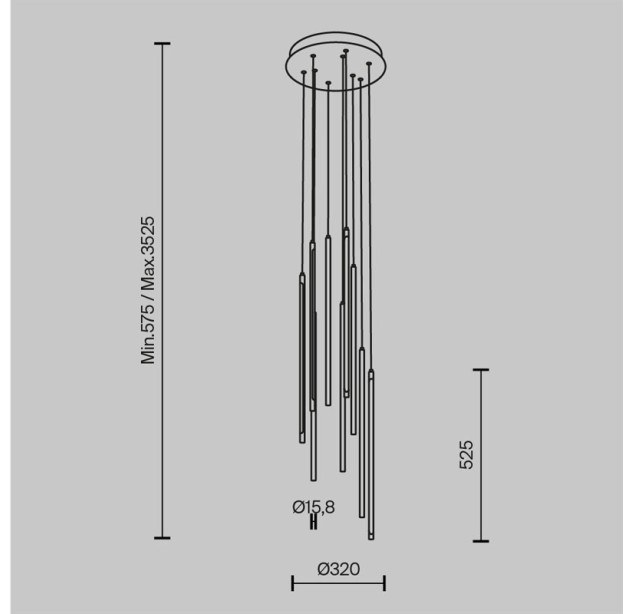 Pakabinamas šviestuvas LIGHT STICK 3000K 46W MOD236PL-L54BS3K dimeriuojamas Pakabinamas šviestuvas LIGHT STICK 3000K 46W MOD236PL-L54BS3K dimeriuojamas
