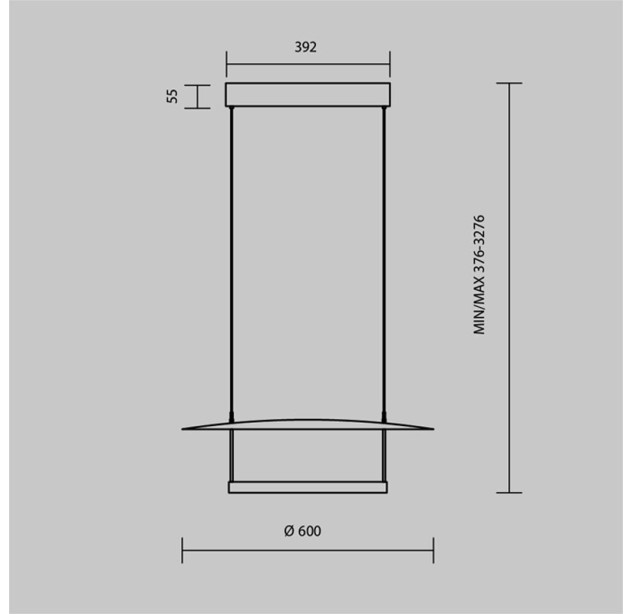 Pakabinamas šviestuvas Ambience 3000K 30W MOD280PL-L30B3K1 Pakabinamas šviestuvas Ambience 3000K 30W MOD280PL-L30B3K1