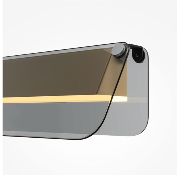 Sieninis šviestuvas Flat 3000K 6W black/brass/grey Sieninis šviestuvas Flat 3000K 6W black/brass/grey