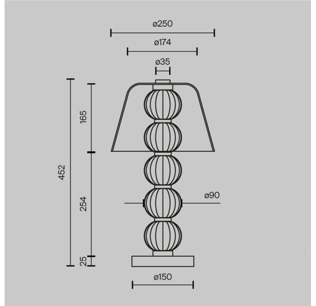 Stalinis šviestuvas AMULET 3000K 10W MOD555TL-L8G3K Stalinis šviestuvas AMULET 3000K 10W MOD555TL-L8G3K