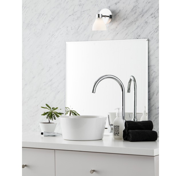Sieninis šviestuvas CASSIS Chrome/Opal 1 Sieninis šviestuvas CASSIS Chrome/Opal 1