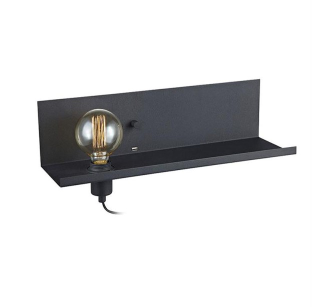 Sieninis šviestuvas MULTI USB Black Sieninis šviestuvas MULTI USB Black