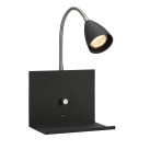 Sieninis šviestuvas LOGI USB Black Sieninis šviestuvas LOGI USB Black