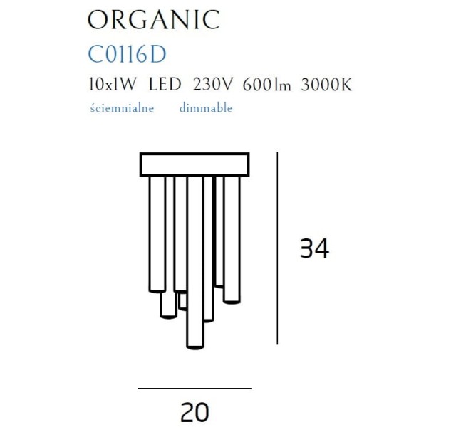 Lubinis šviestuvas ORGANIC C0116D Lubinis šviestuvas ORGANIC C0116D