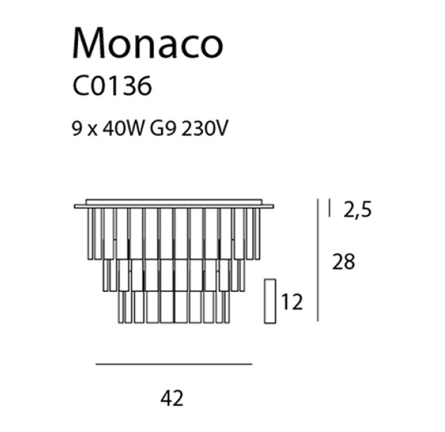 Lubinis šviestuvas MONACO 42 Lubinis šviestuvas MONACO 42
