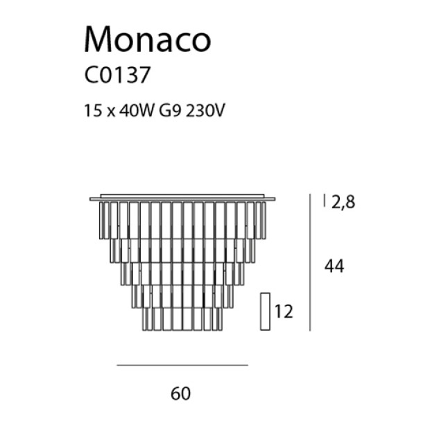 Lubinis šviestuvas MONACO 60 Lubinis šviestuvas MONACO 60