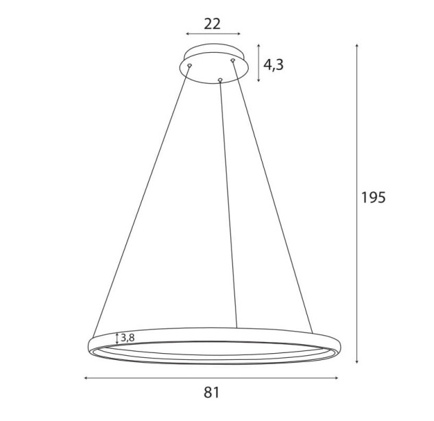 Pakabinamas šviestuvas QLED 3000K-6000K 35W P0557 Pakabinamas šviestuvas QLED 3000K-6000K 35W P0557