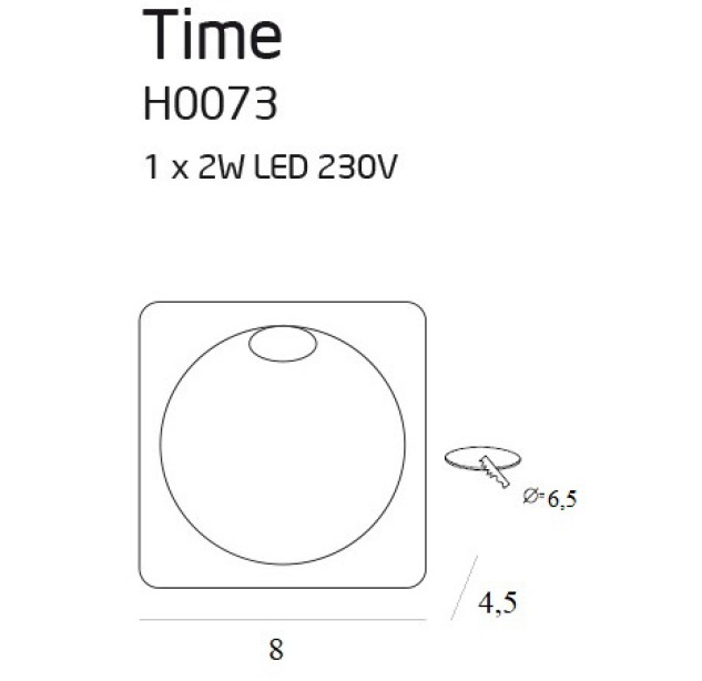 Įleidžiamas šviestuvas TIME H0073 IP54 Įleidžiamas šviestuvas TIME H0073 IP54