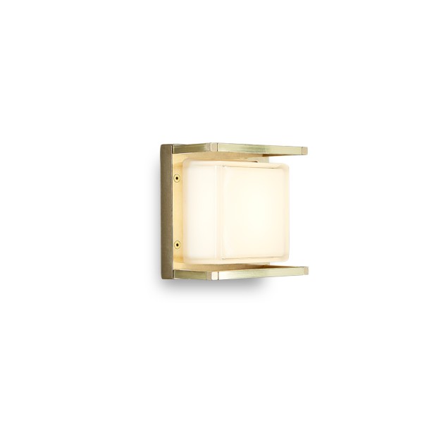 Sieninis / lubinis šviestuvas ICE CUBIC NATURAL BRASS 3405