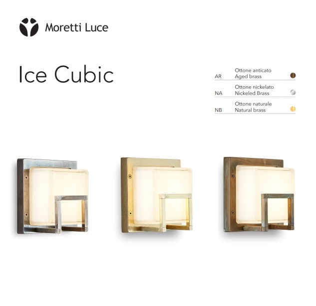 Sieninis / lubinis šviestuvas ICE CUBIC AGED BRASS 3407 Sieninis / lubinis šviestuvas ICE CUBIC AGED BRASS 3407