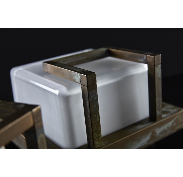 Sieninis / lubinis šviestuvas ICE CUBIC AGED BRASS 3407 Sieninis / lubinis šviestuvas ICE CUBIC AGED BRASS 3407