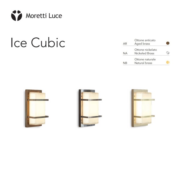 Sieninis / lubinis šviestuvas ICE CUBIC NATURAL BRASS 3415 Sieninis / lubinis šviestuvas ICE CUBIC NATURAL BRASS 3415