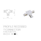 Įleidžiamo bėgelio jungtis PROFILE RECESSED T-CONNECTOR WHITE Įleidžiamo bėgelio jungtis PROFILE RECESSED T-CONNECTOR WHITE