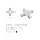 Įleidžiamo bėgelio jungtis PROFILE RECESSED X-CONNECTOR WHITE Įleidžiamo bėgelio jungtis PROFILE RECESSED X-CONNECTOR WHITE