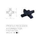 Įleidžiamo bėgelio jungtis PROFILE RECESSED X-CONNECTOR BLACK Įleidžiamo bėgelio jungtis PROFILE RECESSED X-CONNECTOR BLACK