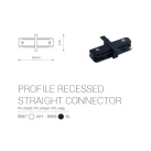 Įleidžiamo bėgelio jungtis PROFILE RECESSED STRAIGHT CONNECTOR BLACK Įleidžiamo bėgelio jungtis PROFILE RECESSED STRAIGHT CONNECTOR BLACK