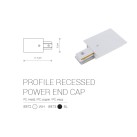 Įleidžiamo bėgelio kraštinė maitinimo jungtis PROFILE RECESSED POWER END CUP WHITE Įleidžiamo bėgelio kraštinė maitinimo jungtis PROFILE RECESSED POWER END CUP WHITE