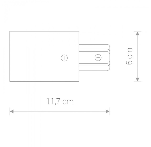 Įleidžiamo bėgelio kraštinė maitinimo jungtis PROFILE RECESSED POWER END CUP WHITE Įleidžiamo bėgelio kraštinė maitinimo jungtis PROFILE RECESSED POWER END CUP WHITE