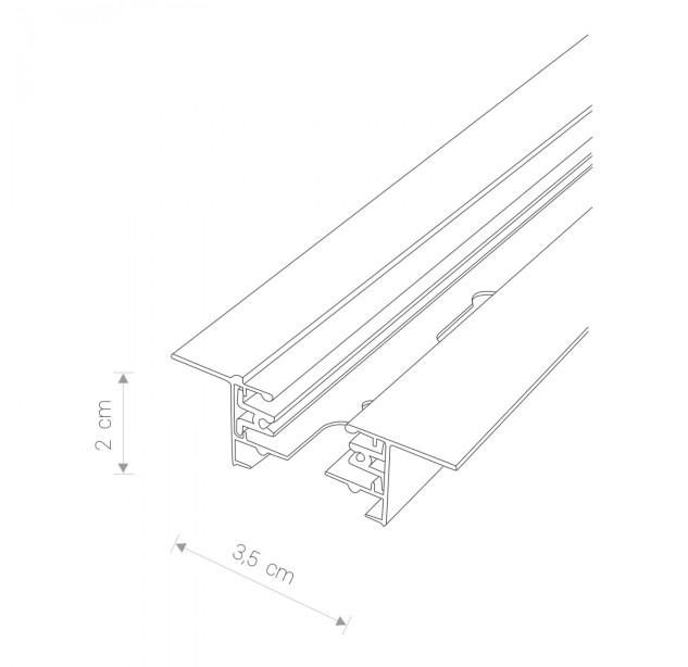 Įleidžiamas bėgelis PROFILE RECESSED TRACK 1m BLACK Įleidžiamas bėgelis PROFILE RECESSED TRACK 1m BLACK