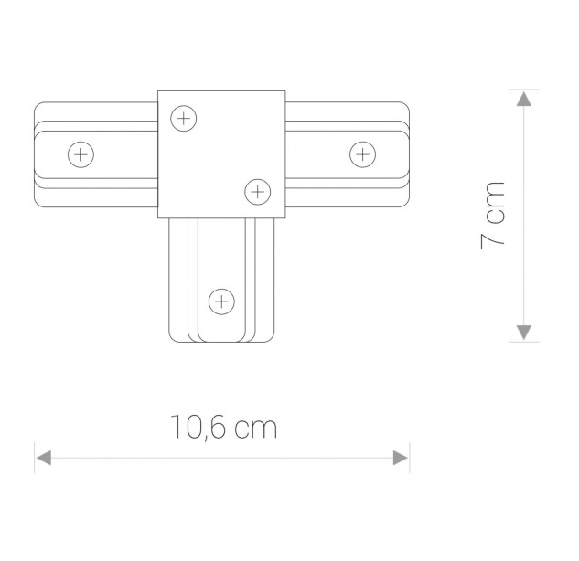 Virštinkinio bėgelio jungtis PROFILE T-CONNECTOR BLACK Virštinkinio bėgelio jungtis PROFILE T-CONNECTOR BLACK