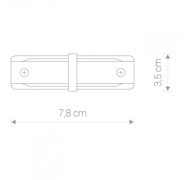 Virštinkinio bėgelio jungtis PROFILE STRAIGHT CONNECTOR WHITE