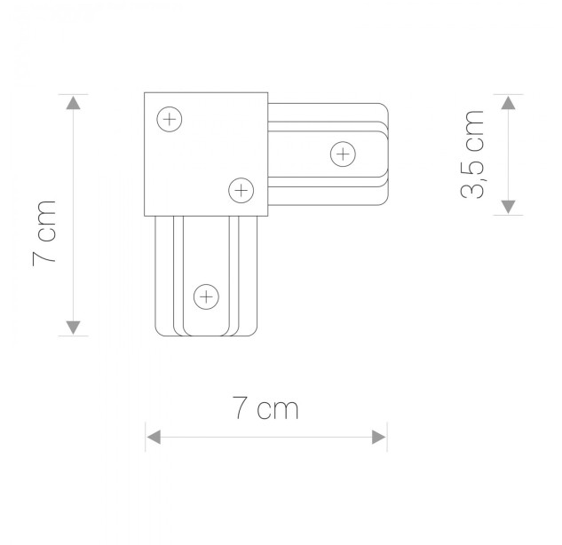 Virštinkinio bėgelio jungtis PROFILE L-CONNECTOR BLACK Virštinkinio bėgelio jungtis PROFILE L-CONNECTOR BLACK