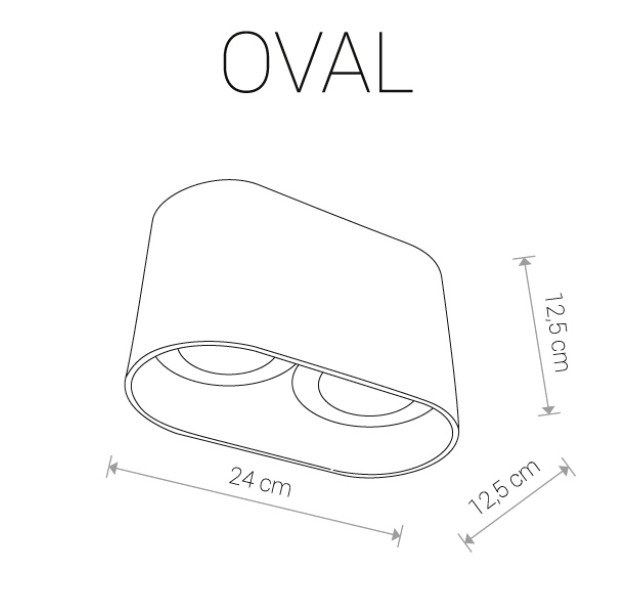 Lubinis šviestuvas OVAL WH Lubinis šviestuvas OVAL WH