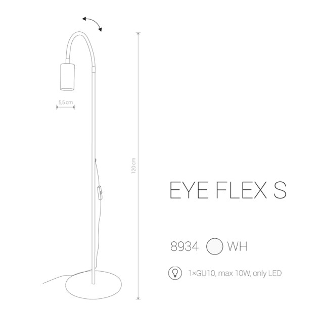 Pastatomas šviestuvas EYE FLEX S WHITE Pastatomas šviestuvas EYE FLEX S WHITE