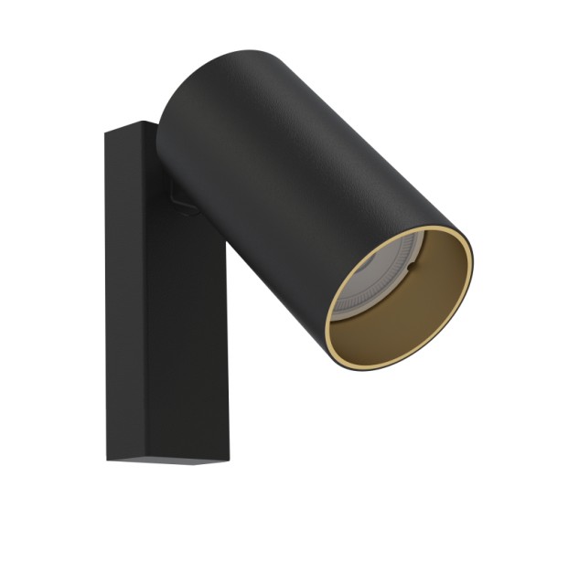 Sieninis šviestuvas MONO KINKIET I BLACK/GOLD