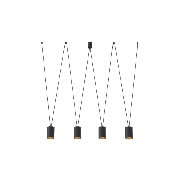 Pakabinamas šviestuvas MORE TONE IV BLACK/GOLD GU10 7814