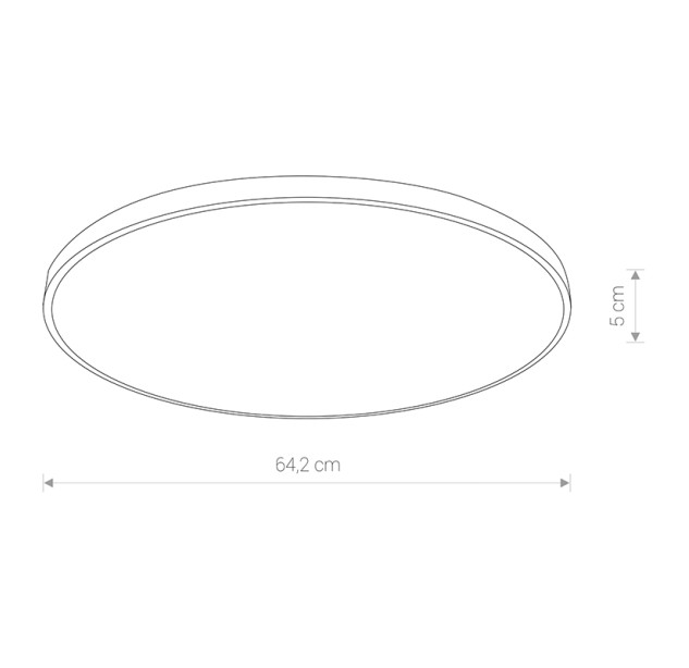 Vonios kambario šviestuvas AGNES ROUND WH 64W 3000K  IP44