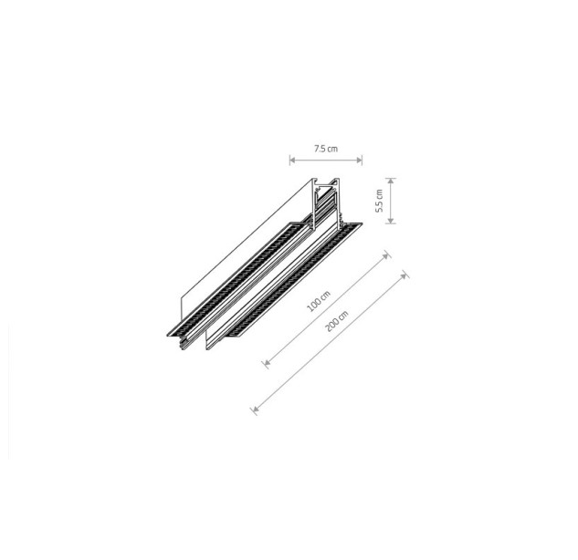 Įleidžiamas bėgelis LVM RECESSED 2M 10157