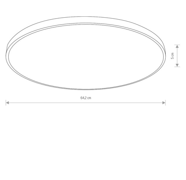 Lubinis šviestuvas AGNES ROUND LED PRO WH 64W 3000K IP44