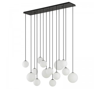 Pakabinamas šviestuvas SNOWBALL XIV Black/White Glass