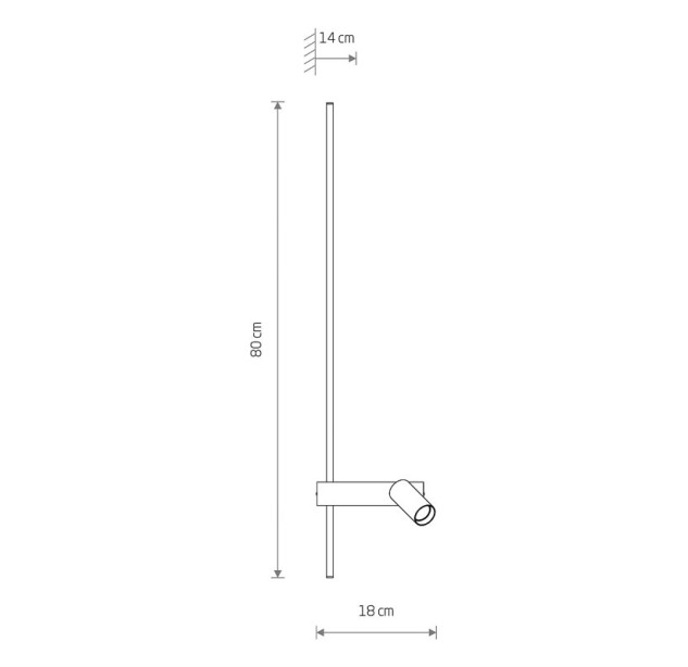 Sieninis šviestuvas EASY LED LEFT 3000K 11W 11425 Sieninis šviestuvas EASY LED LEFT 3000K 11W 11425