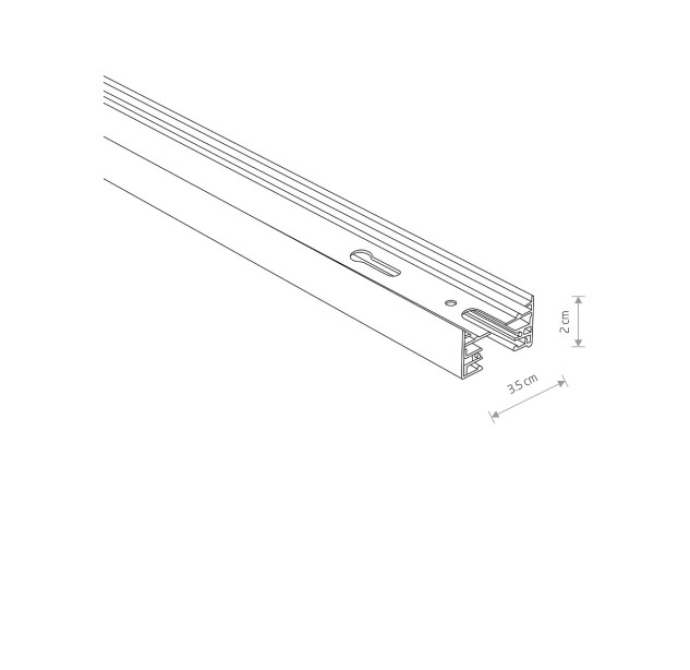 Virštinkinis bėgelis PROFILE TRACK 2m BLACK 9452