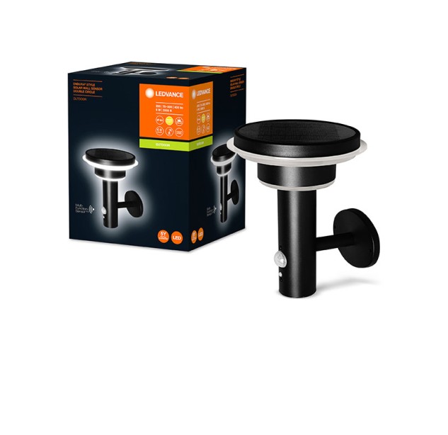 Sieninis šviestuvas su saulės baterija ENDURA 3000K 6W 4058075392724 dimeriuojamas Sieninis šviestuvas su saulės baterija ENDURA 3000K 6W 4058075392724 dimeriuojamas