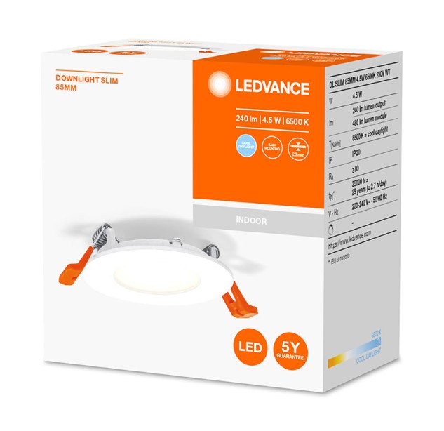 Įleidžiamas šviestuvas DL SLIM 4.5W 6500K 4058075573178 Įleidžiamas šviestuvas DL SLIM 4.5W 6500K 4058075573178