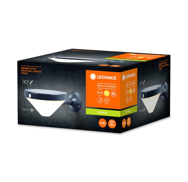 Sieninis šviestuvas su saulės baterija ENDURA 3000K 4.5W 4058075766280 Sieninis šviestuvas su saulės baterija ENDURA 3000K 4.5W 4058075766280