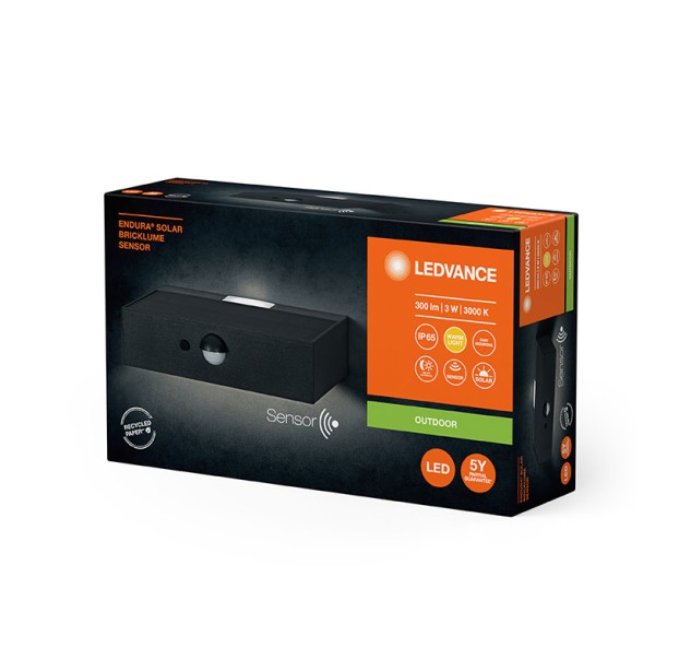 Sieninis šviestuvas su saulės baterija ENDURA 3000K 3W 4099854219979 Sieninis šviestuvas su saulės baterija ENDURA 3000K 3W 4099854219979
