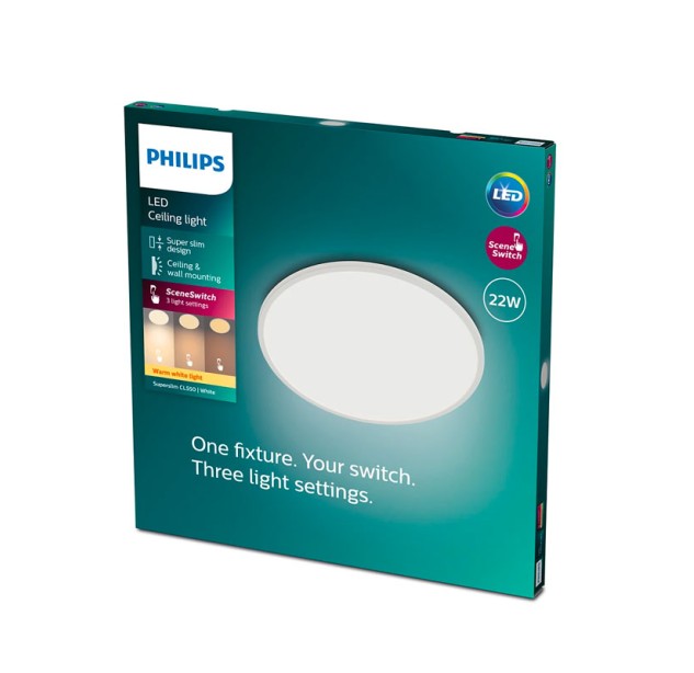 Lubinis šviestuvas SUPERSLIM 2700K 22W 8719514327061 Lubinis šviestuvas SUPERSLIM 2700K 22W 8719514327061