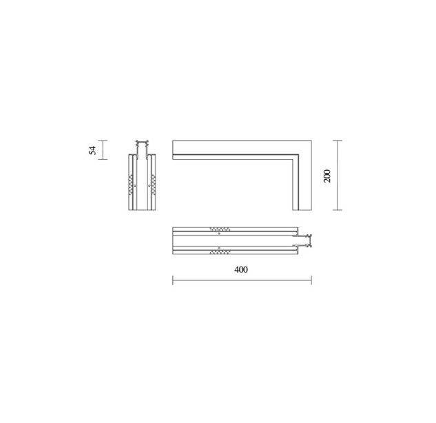 Įleidžiamo bėgelio vidinis sujungimas INSIGHT CORNER 1 RECESSED 36.0024.01 Įleidžiamo bėgelio vidinis sujungimas INSIGHT CORNER 1 RECESSED 36.0024.01
