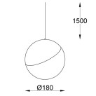 Pakabinamas šviestuvas INSIGHT BALL SUSPENDED 31W 36.0151.03.830.DIM