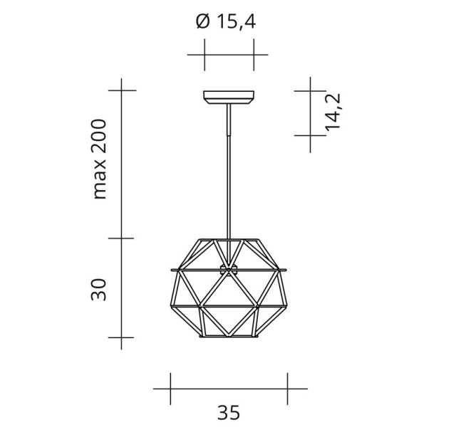 Pakabinamas šviestuvas EUCLIDE 3000K 44W ART.1822.30.3000 Pakabinamas šviestuvas EUCLIDE 3000K 44W ART.1822.30.3000